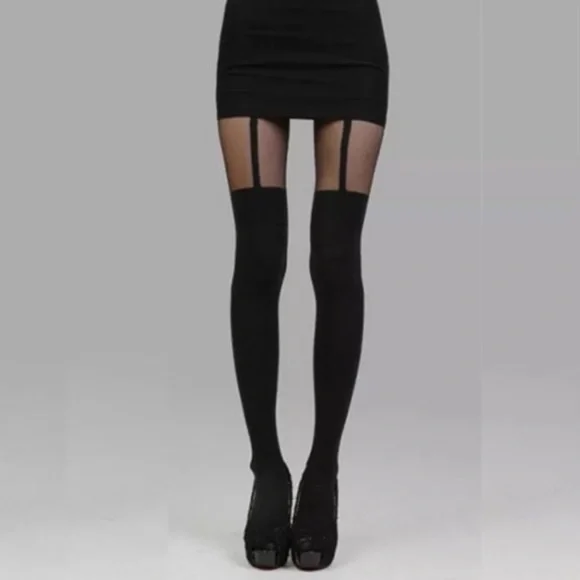 🔥Back In Stock!🔥 Limited Inventory 🎉Faux Garter Hosiery/Tights❣️ - Picture 1 of 3